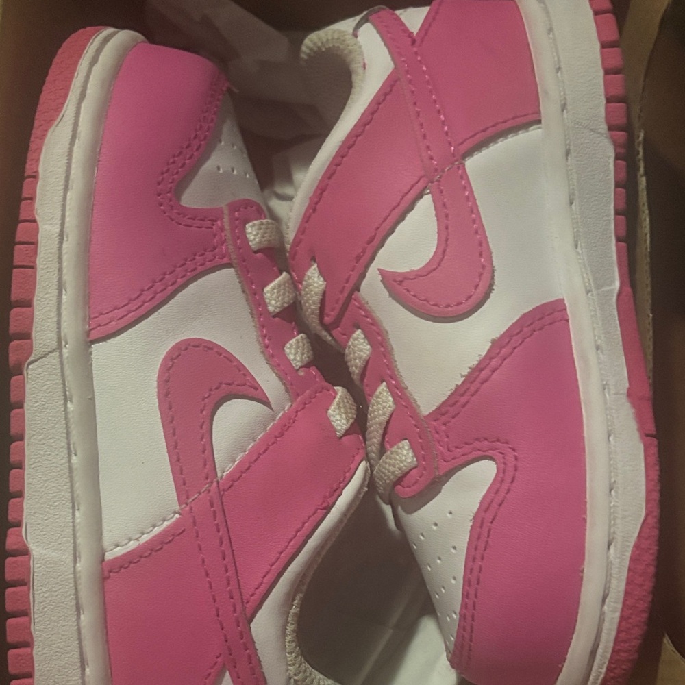Vibrant Pink and White Kids Sneakers